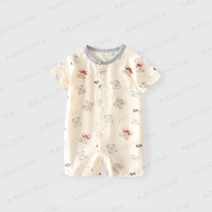 Baby Soft Cotton Short Sleeves Romper - White Bear - 2-3T - image 3