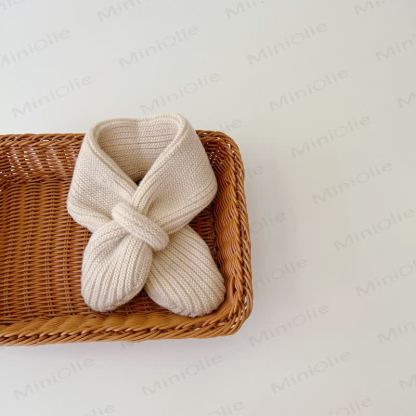Baby Toddler Solid Color Knitted Scarf - Beige - 6M-5T - image 7