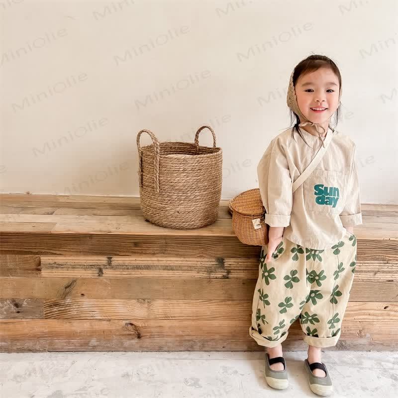 Toddler Retro Flower Loose Pants - image 8