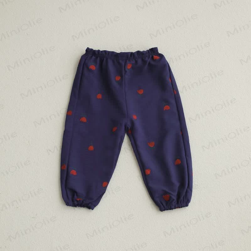 Toddler Tomato Dots Flower Plaid Pants - Flower - 6-7T - image 12
