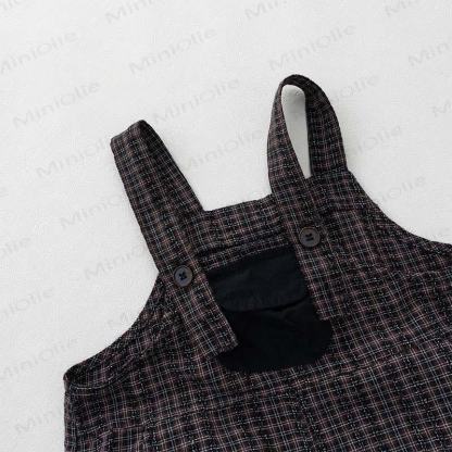 Toddler Black Plaid Overall  - image 4