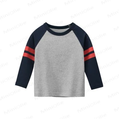 Kid Boy Contrast Color Raglan T-Shirt - Grey - 10Y - image 4