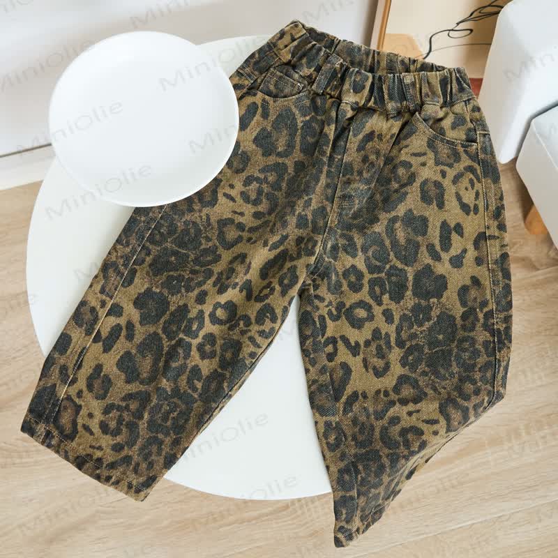 Kid Boy Leopard Print Jeans Pants - image 5