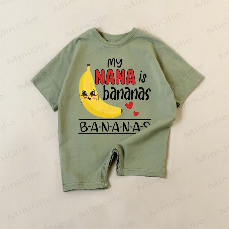 MY NANA IS BANANAS B-A-N-A-N-A-S Baby Green Romper - Green - 18-24M - image 1