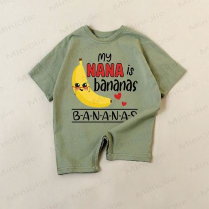 MY NANA IS BANANAS B-A-N-A-N-A-S Baby Green Romper - Green - 18-24M - image 1