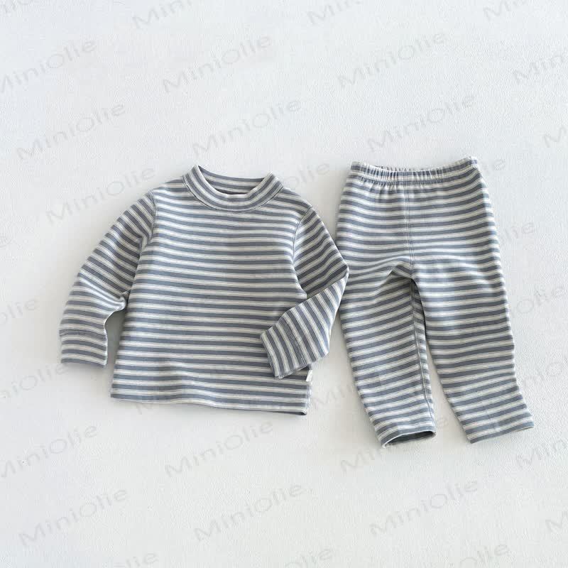 Baby Toddler Striped Top and Pants Lounge 2-piece Set - Gray - 6-7T - image 4