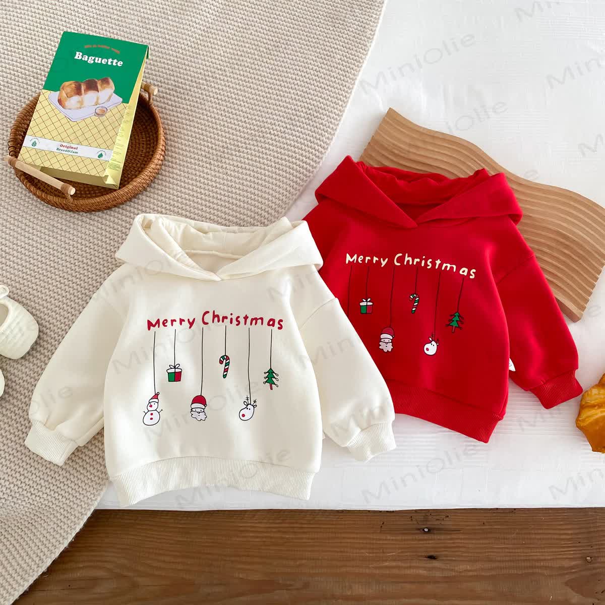 MERRY CHRISTMAS Baby Snowman Elk Santa Claus Hoodie - image 2
