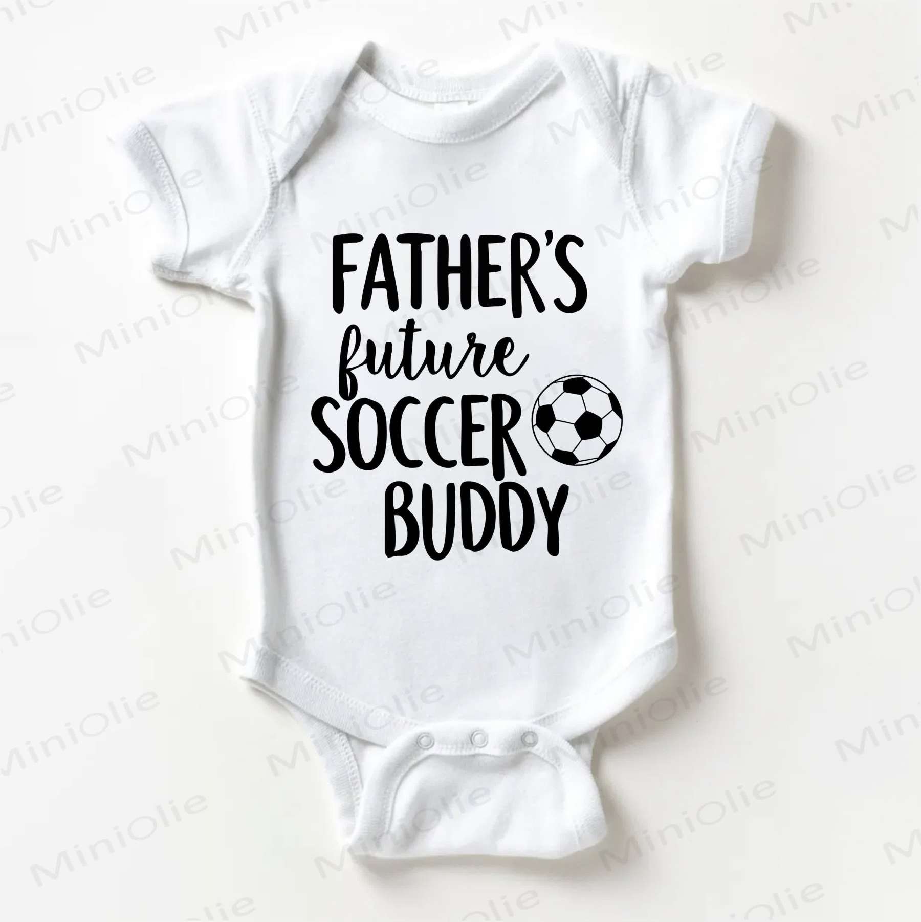 FATHER'S FUTURE SOCCER BUDDY Baby Football Print White Bodysuit - White - 18-24M - image 1