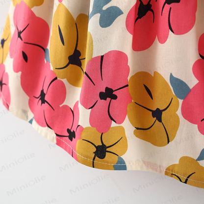 Baby Bowknot Florals Dress with Hat - image 10