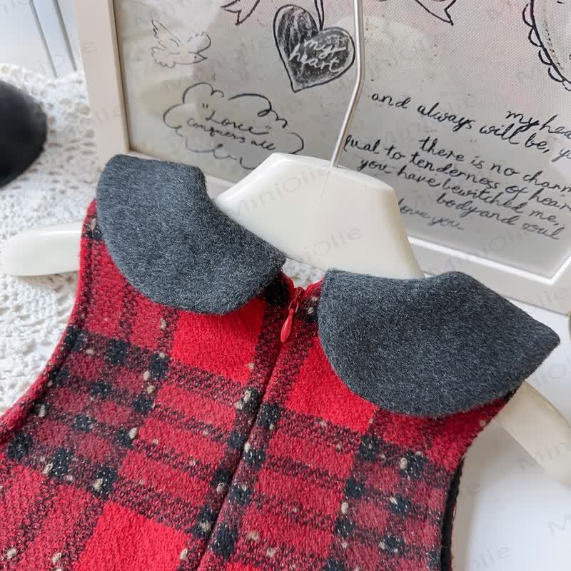 Toddler Girl Bow Plaid Sleeveless Dress & Grey Outerwear - image 20