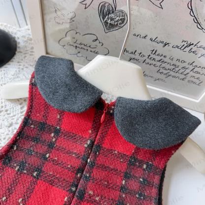 Toddler Girl Bow Plaid Sleeveless Dress & Grey Outerwear - image 20