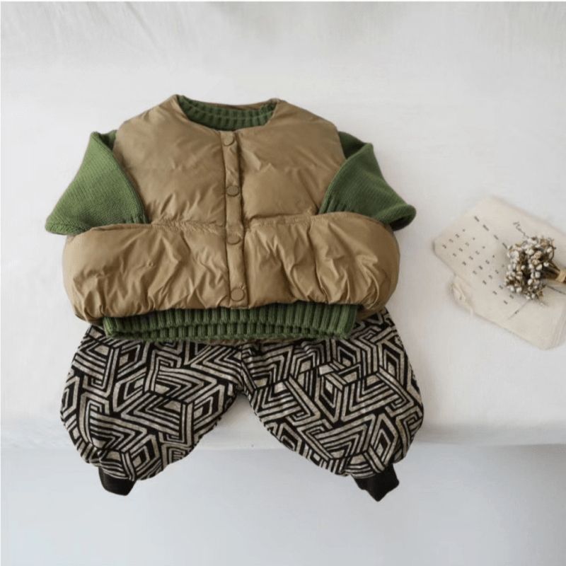 Kid Solid Color Crew Neck Knitted Sweater - image 15