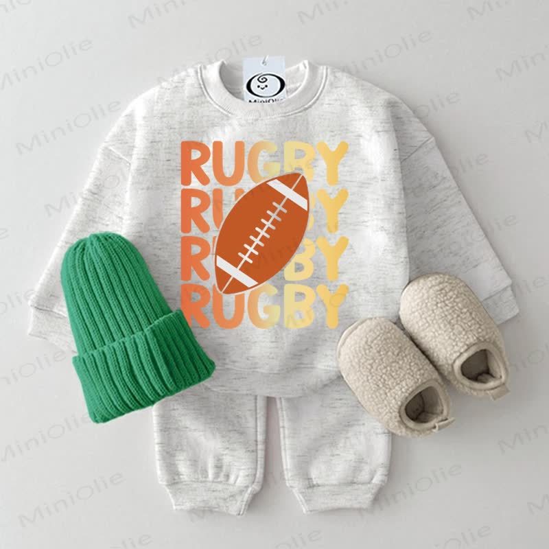 RUGBY Baby Sweatshirt 2-piece Set - Light Grey - 2-3T - image 3