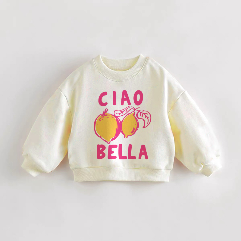 CIAO BELLA Baby Toddler Lemon Sweatshirt - Cream - 3-5T - image 1