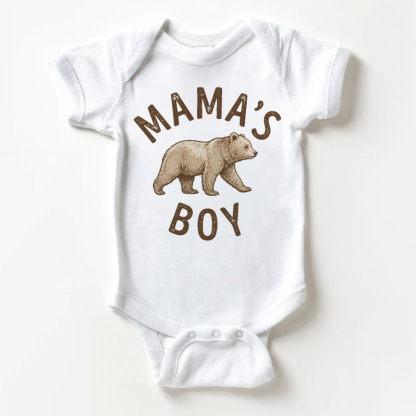 MAMA'S BOY Baby Bear White Bodysuit - White - 18-24M - image 1