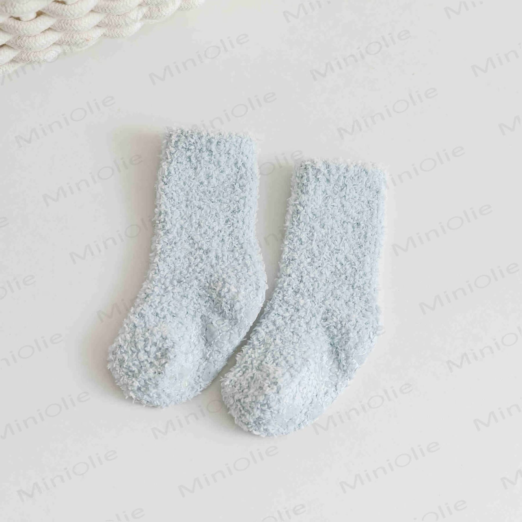Baby Solid Color Fleece Floor Socks - Light Blue - 3-5T - image 21