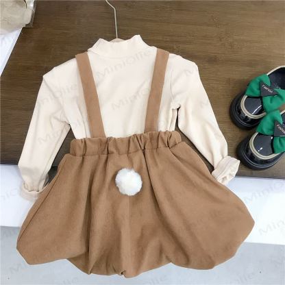 Toddler Girl Bow Bear Heart Sleeveless Bud Dress - image 3