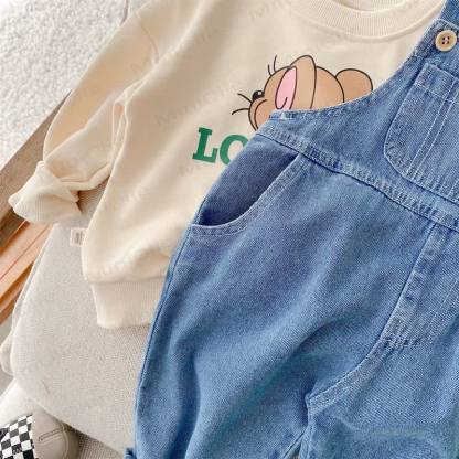 Toddler Patch Pocket Blue Denim Overalls - image 7