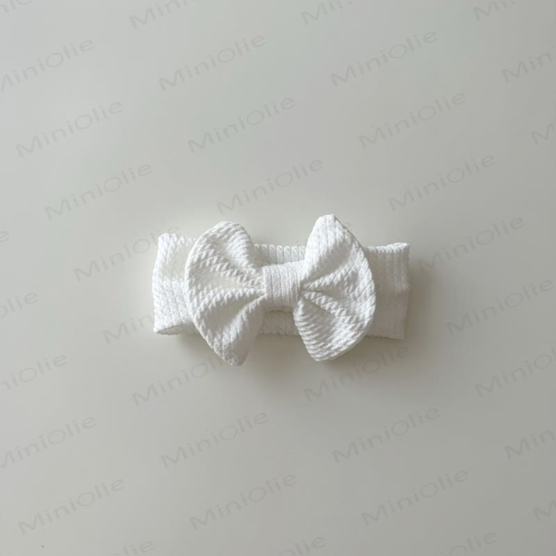 Baby Newborn Solid Color Bowknot Headband - White - 0-12M - image 12
