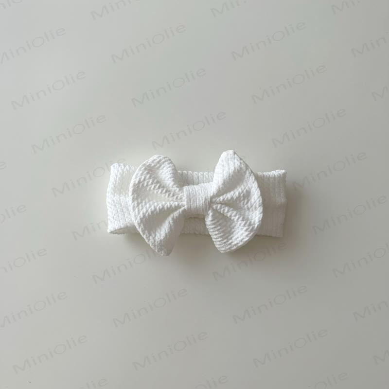 Baby Newborn Solid Color Bowknot Headband - White - 0-12M - image 12