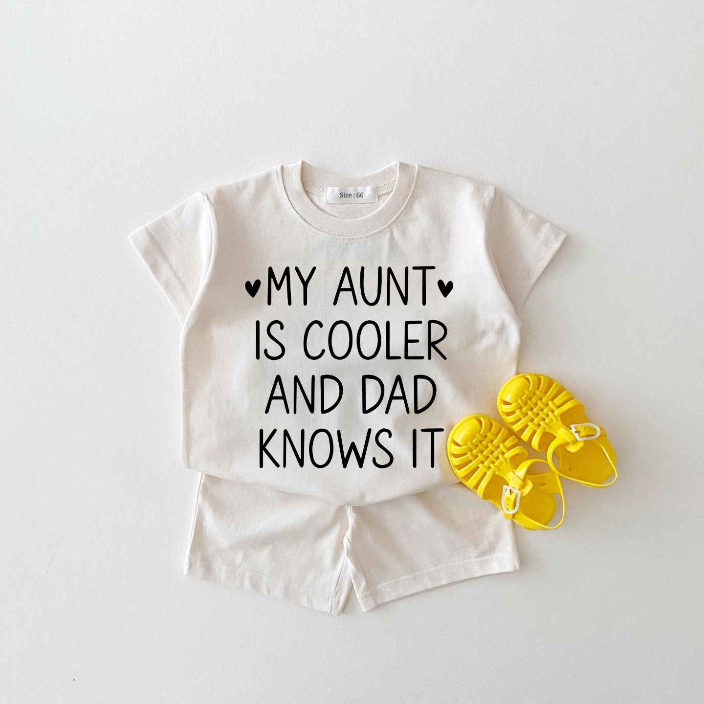 MY AUNT IS COOLER AND DAD KNOWS IT Baby White Tee and Shorts 2-piece Set - White - 18-24M - image 1
