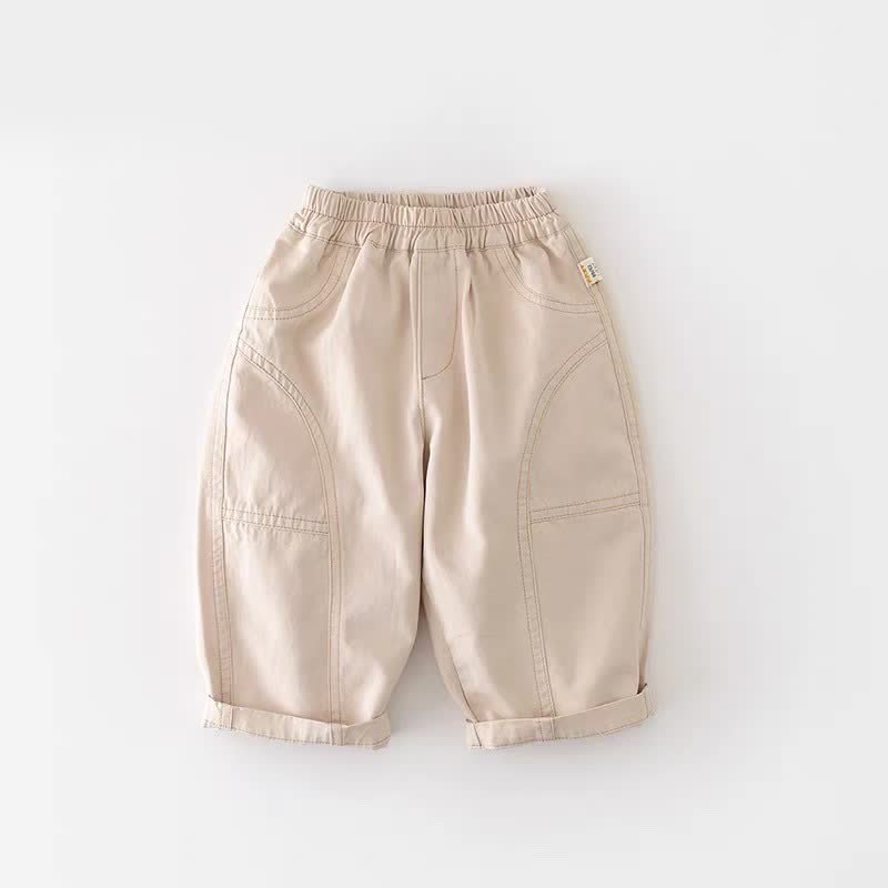 Baby Toddler Loose Solid Color Pants - Beige - 3-5T - image 6