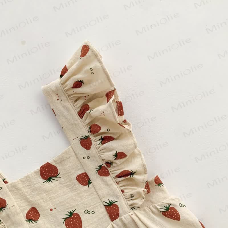 Baby Strawberry Ruffle Vintage Bodysuit - image 9