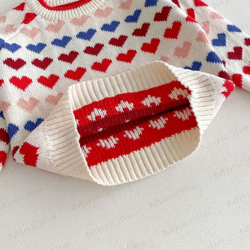 Baby Toddler Knit Colorful Heart Sweater & Pants - image 16