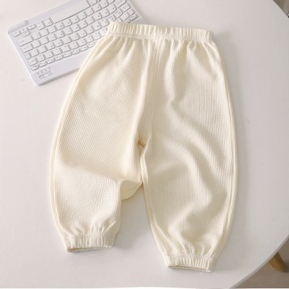 Baby Toddler Waffle Solid Color Pants - Beige - 8Y - image 11