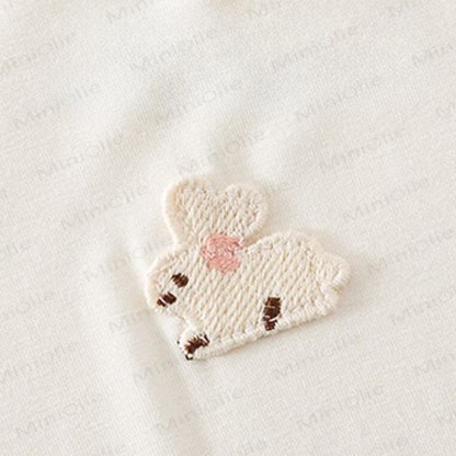 Baby Pink Bunny Ear Collar Short Sleeve Romper - image 6