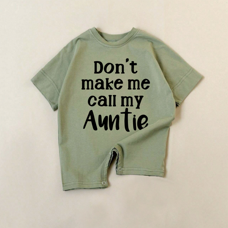DON'T MAKE ME CALL MY AUNTIE Baby Pure Green Romper - Green - 18-24M - image 1