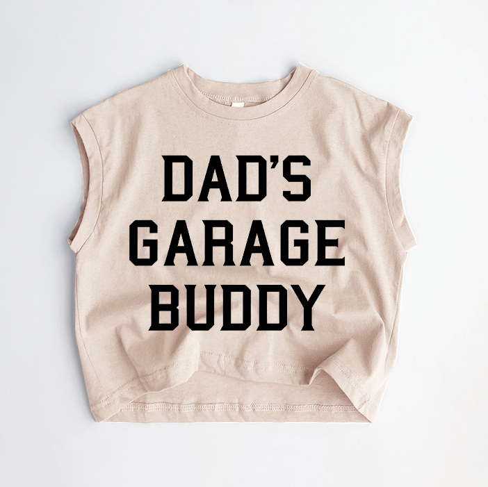 DAD'S GARAGE BUDDY Baby Toddler Khaki Tank Top - Khaki - 3-5T - image 1