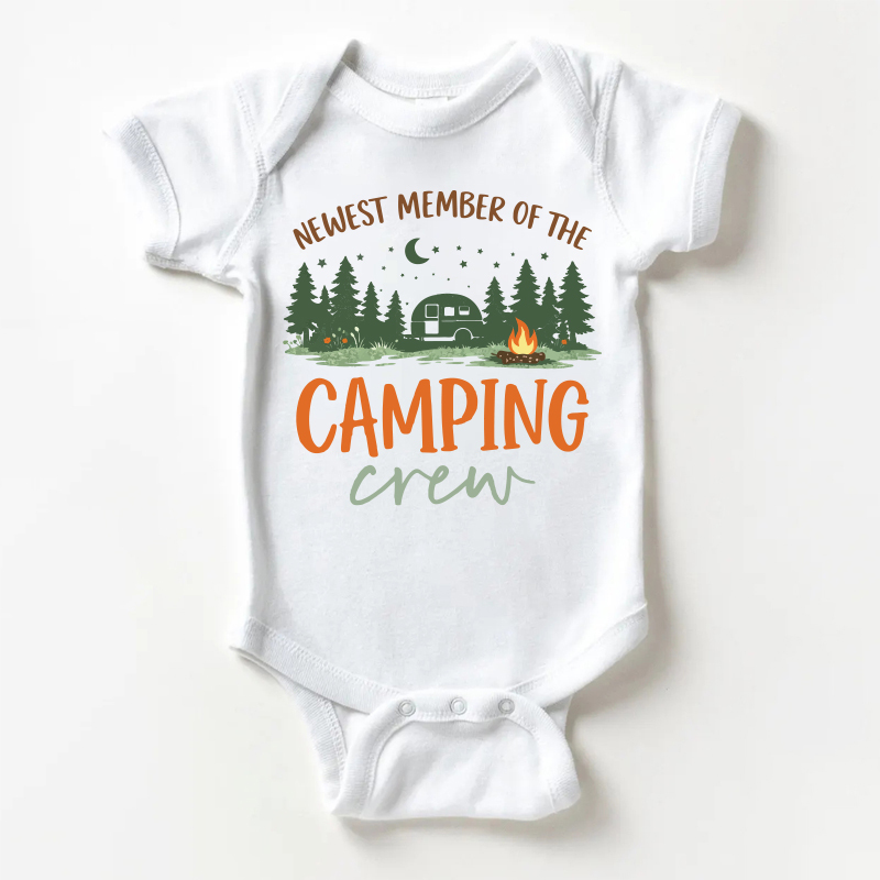 NEWEST MEMBER OF THE CAMPING CREW Baby White Bodysuit - White - 18-24M - image 1