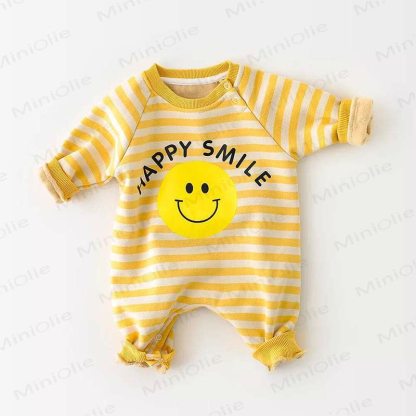 HAPPY SMILE Baby Banana Striped Romper (no inner fleece) - Happy Smile - 18-24M - image 3
