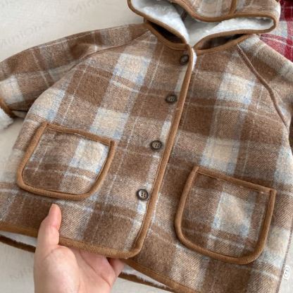 Baby Toddle Girls Checkered Hoodie Fleece Outerwear - image 6