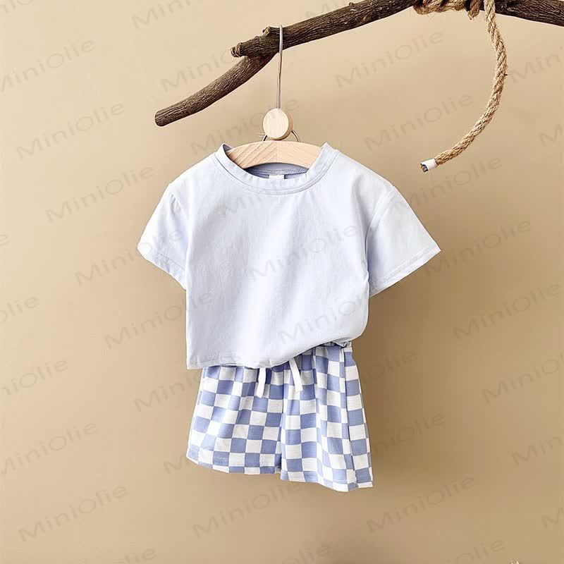 Baby 2-Piece Soft Checkerboard Sweatsuit Set - Blue - 2-3T - image 11