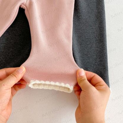 Baby Toddler Girl Knit Lace Fleece Lined Leggings - image 17