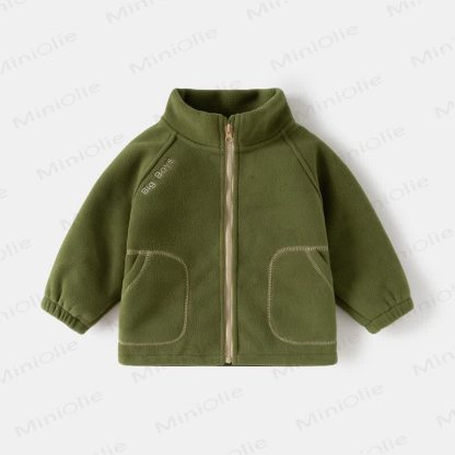 Toddler Polar Fleece Stand Collar Outerwear - Olive Green - 8Y - image 9