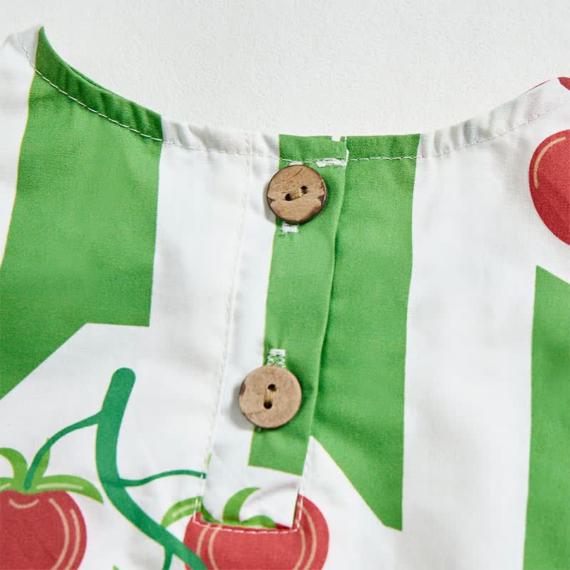 Baby Toddler Cherry Print Striped Top and Shorts 2-piece Set - image 4