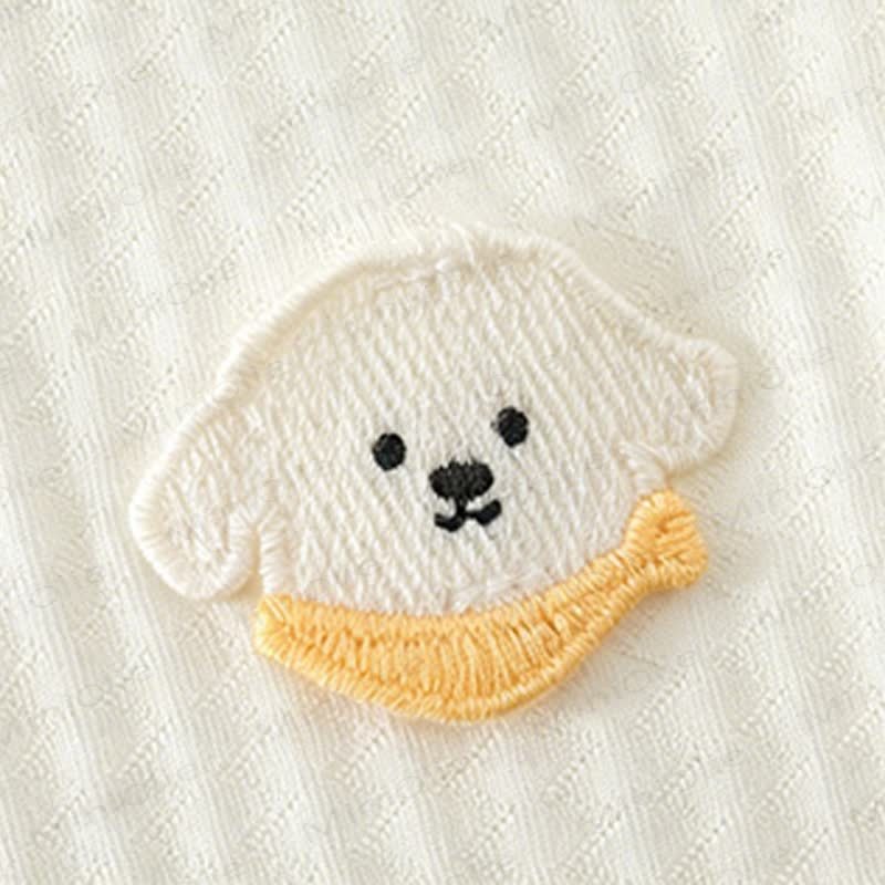 Baby Solid Color Dog Front Snaps Romper - image 9