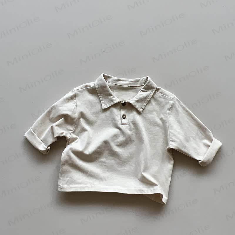 Kid Solid Color Polo Shirt - Apricot - 8Y - image 11