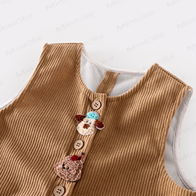 Baby Animal Patch Corduroy Overalls - image 6