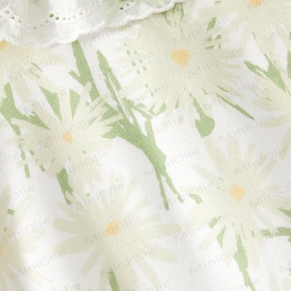 Baby Girl Flower Green Romper - image 7