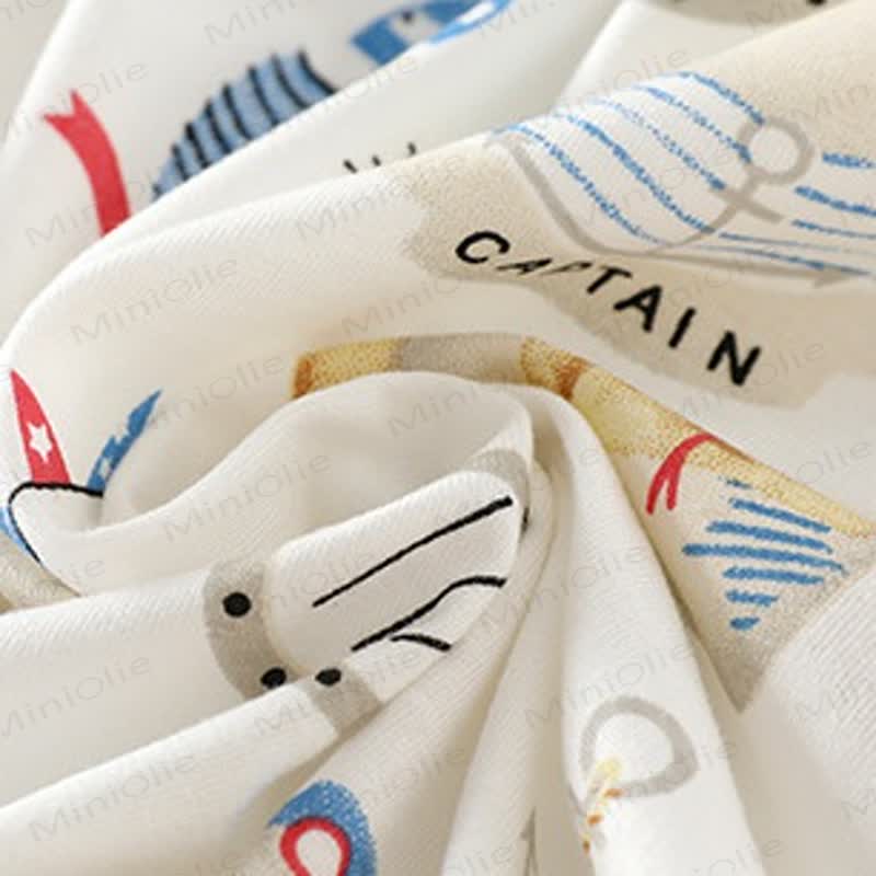 Baby White Seagull Captain Summer Pajamas 2-piece Set - image 5
