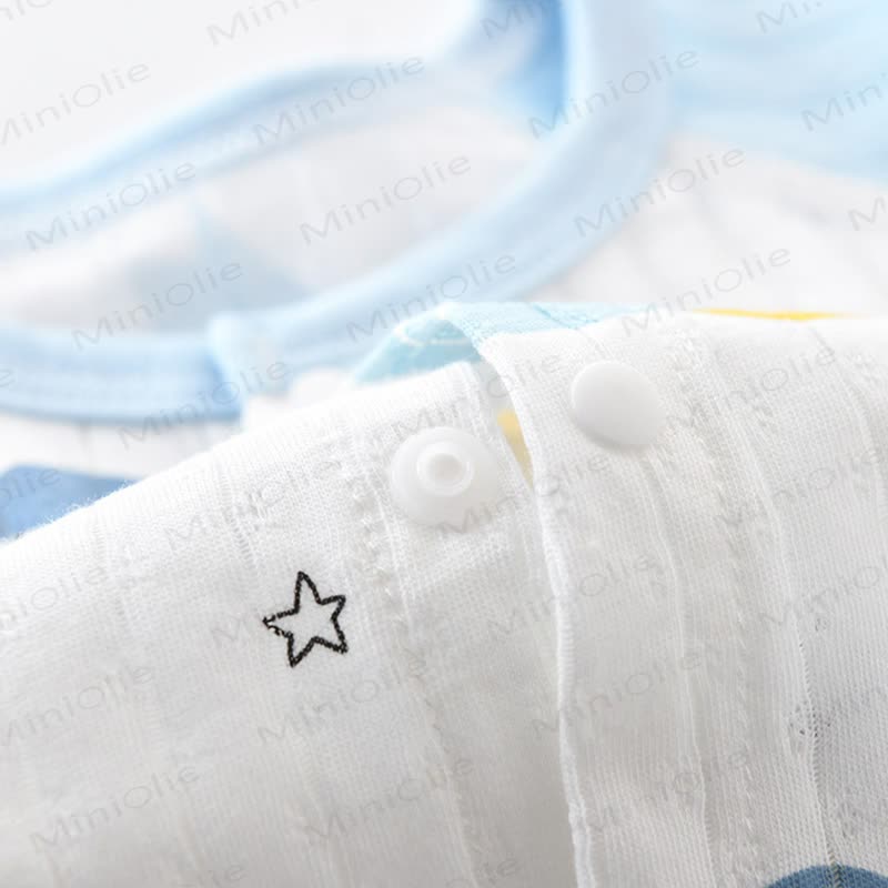 Baby White&Blue Space Print Summer Romper - image 4