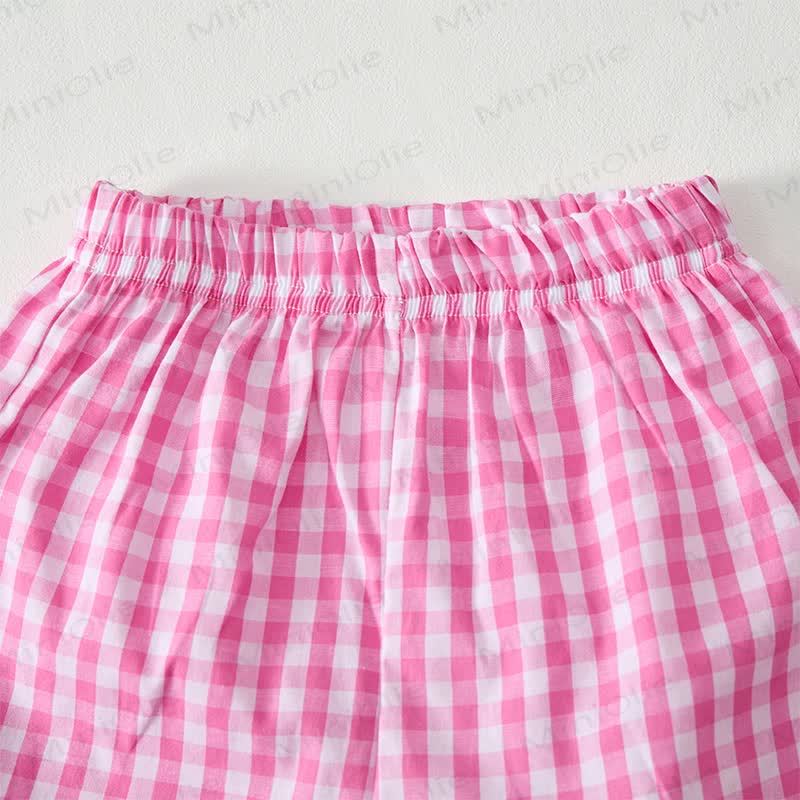 BIG SISTER Baby Girls Tee and Pink Plaid Shorts 2-Piece Set - image 3