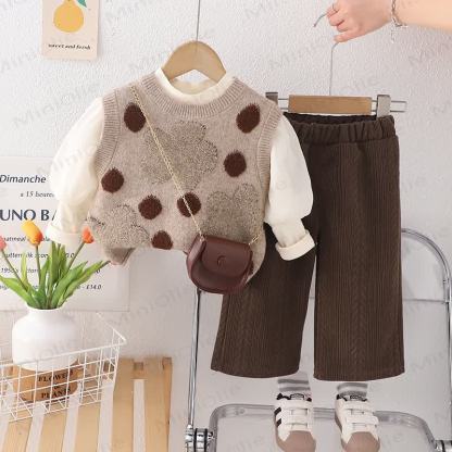 Baby Toddler Girl Dot Flower 3-piece Set - image 5