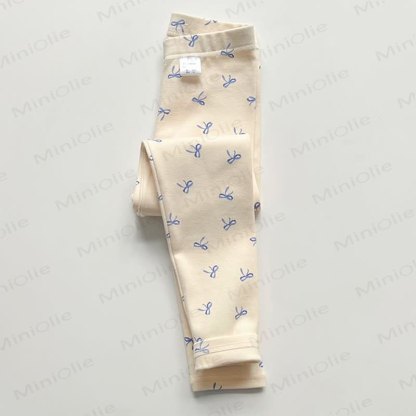 Toddler Kid Girl Leggings - Beige Bow - 14Y - image 9