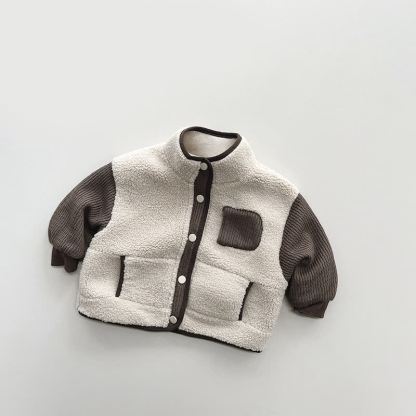 Baby Toddler Crew Neck Color Block Outerwear - Apricot - 8Y - image 4
