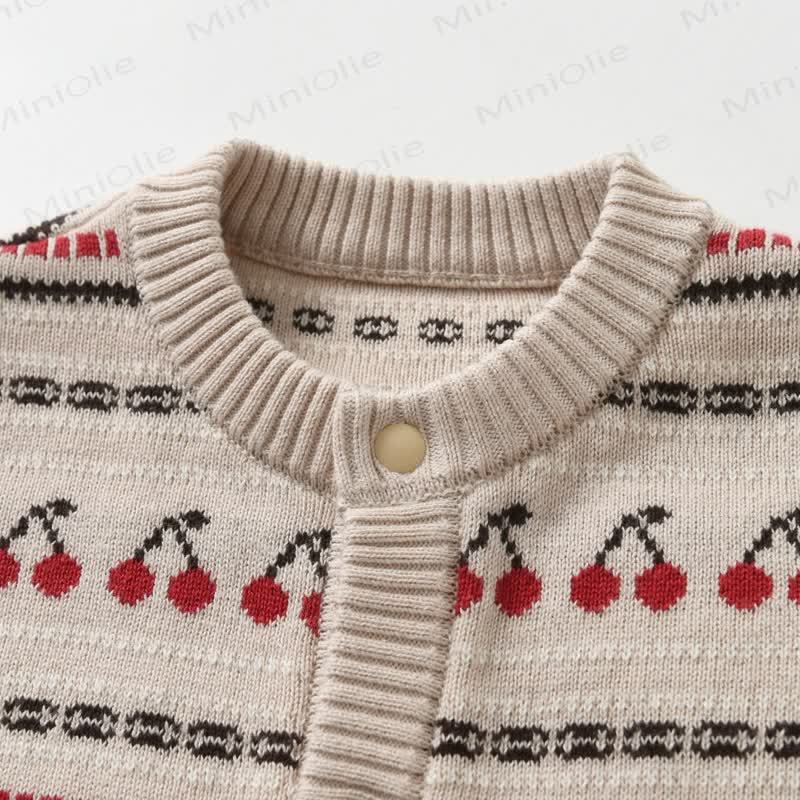 Baby Knit Cherry Print Romper - image 4